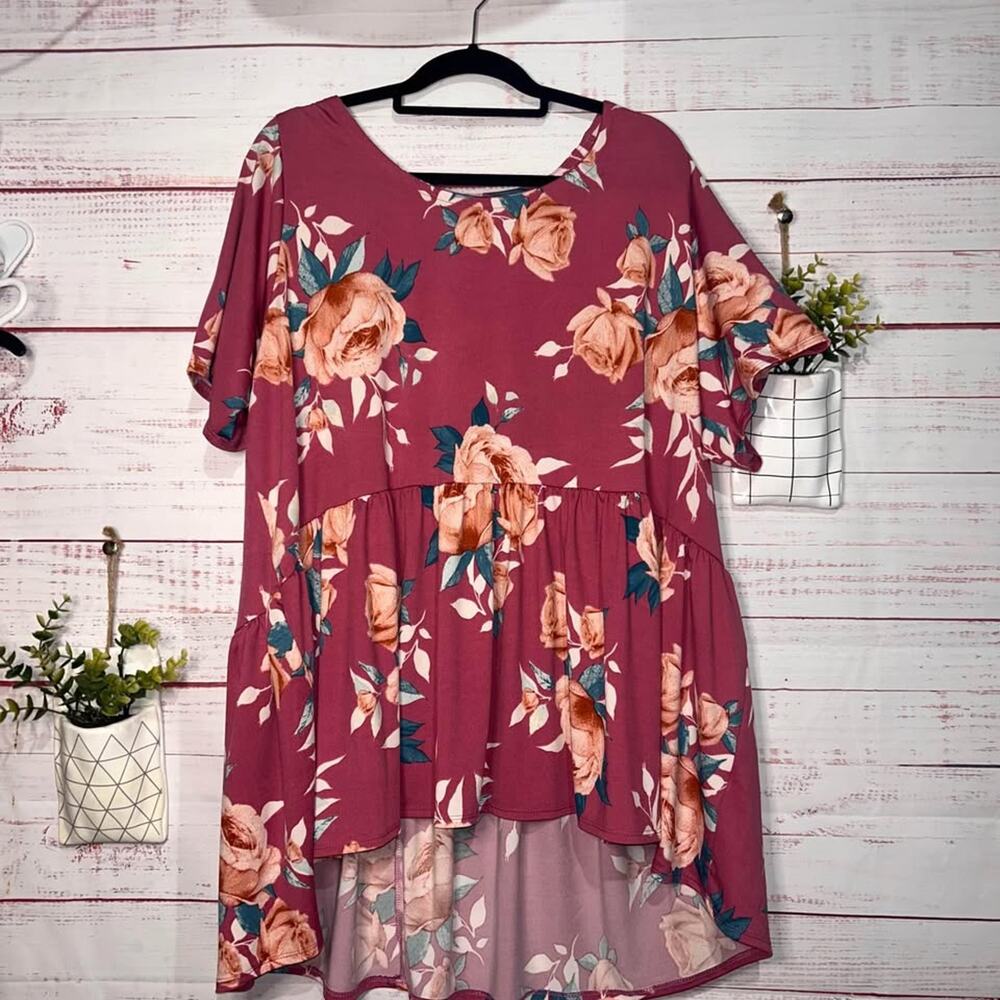 Mauve Floral Boutique Blouse | Women’s 3X